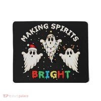 Ghost Christmas Light Scary Funny Boo Making Spirits Bright Mousepad thumb 0