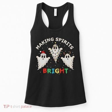 Ghost Christmas Light Scary Funny Boo Making Spirits Bright Women's Tank Top