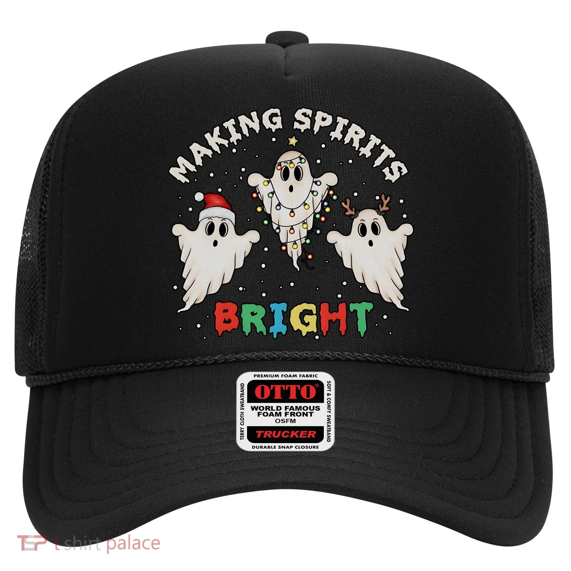 Ghost Christmas Light Scary Funny Boo Making Spirits Bright Hat