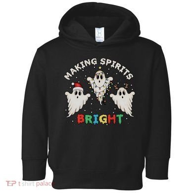 Ghost Christmas Light Scary Funny Boo Making Spirits Bright Toddler Hoodie