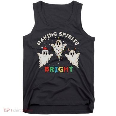 Ghost Christmas Light Scary Funny Boo Making Spirits Bright Tank Top