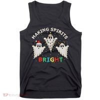 Ghost Christmas Light Scary Funny Boo Making Spirits Bright Tank Top thumb 0