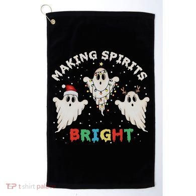 Ghost Christmas Light Scary Funny Boo Making Spirits Bright Golf Towel