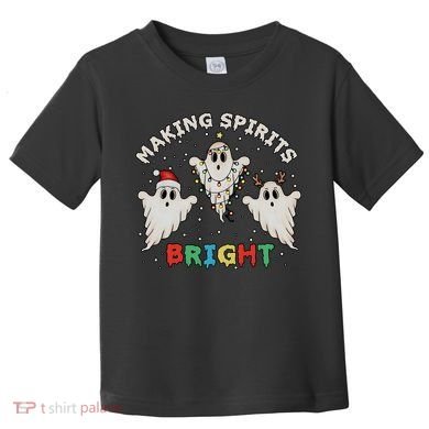 Ghost Christmas Light Scary Funny Boo Making Spirits Bright Toddler T-Shirt
