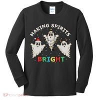 Ghost Christmas Light Scary Funny Boo Making Spirits Bright Kids Long Sleeve Shirt thumb 0