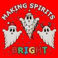 Ghost Christmas Light Scary Funny Boo Making Spirits Bright Santa Hat thumb 1