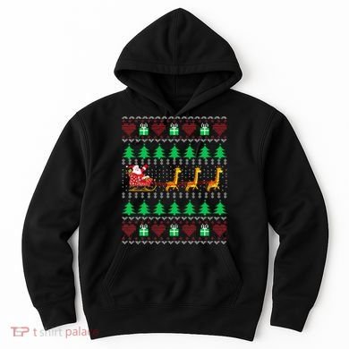 Giraffe Christmas Light Ugly Sweater Giraffe Lover Xmas Gift Hoodie