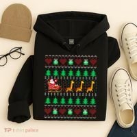 Giraffe Christmas Light Ugly Sweater Giraffe Lover Xmas Gift Hoodie thumb 4
