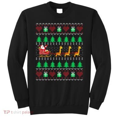 Giraffe Christmas Light Ugly Sweater Giraffe Lover Xmas Gift Sweatshirt