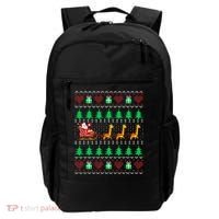 Giraffe Christmas Light Ugly Sweater Giraffe Lover Xmas Gift Backpack thumb 0