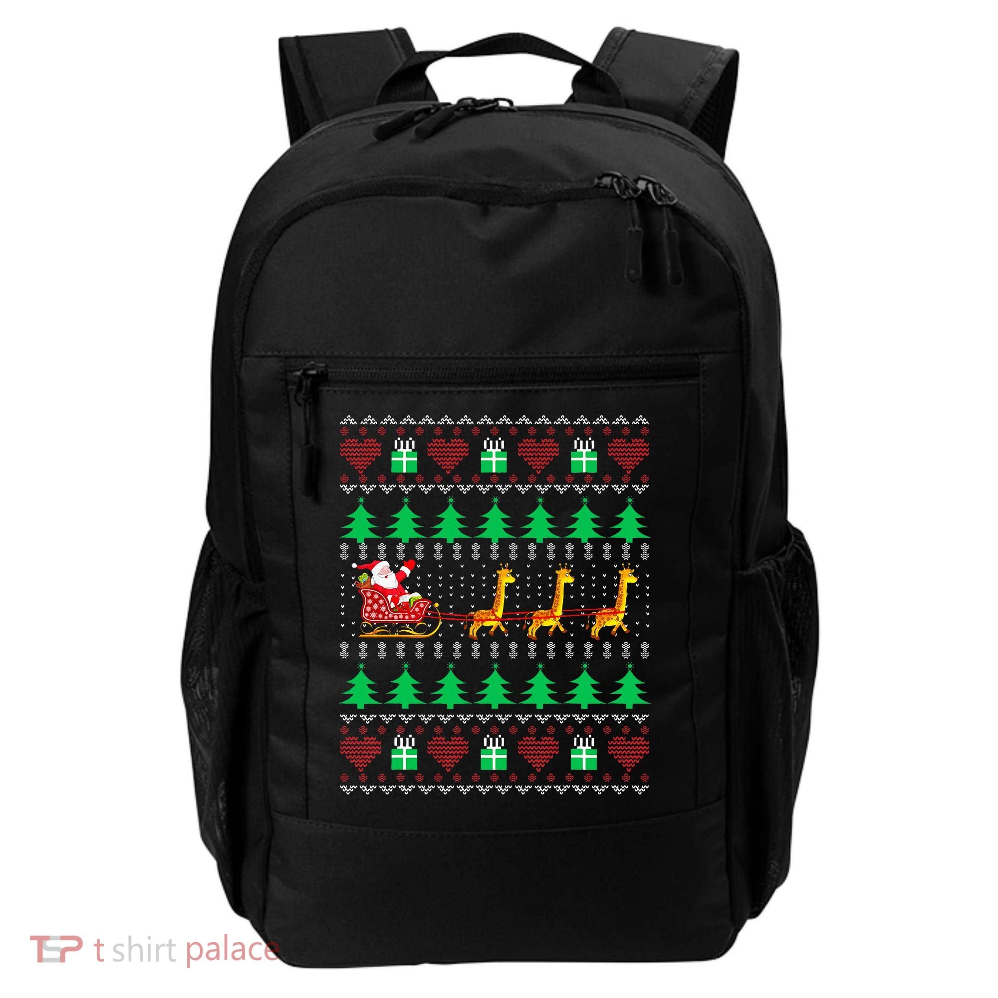 Giraffe Christmas Light Ugly Sweater Giraffe Lover Xmas Gift Backpack