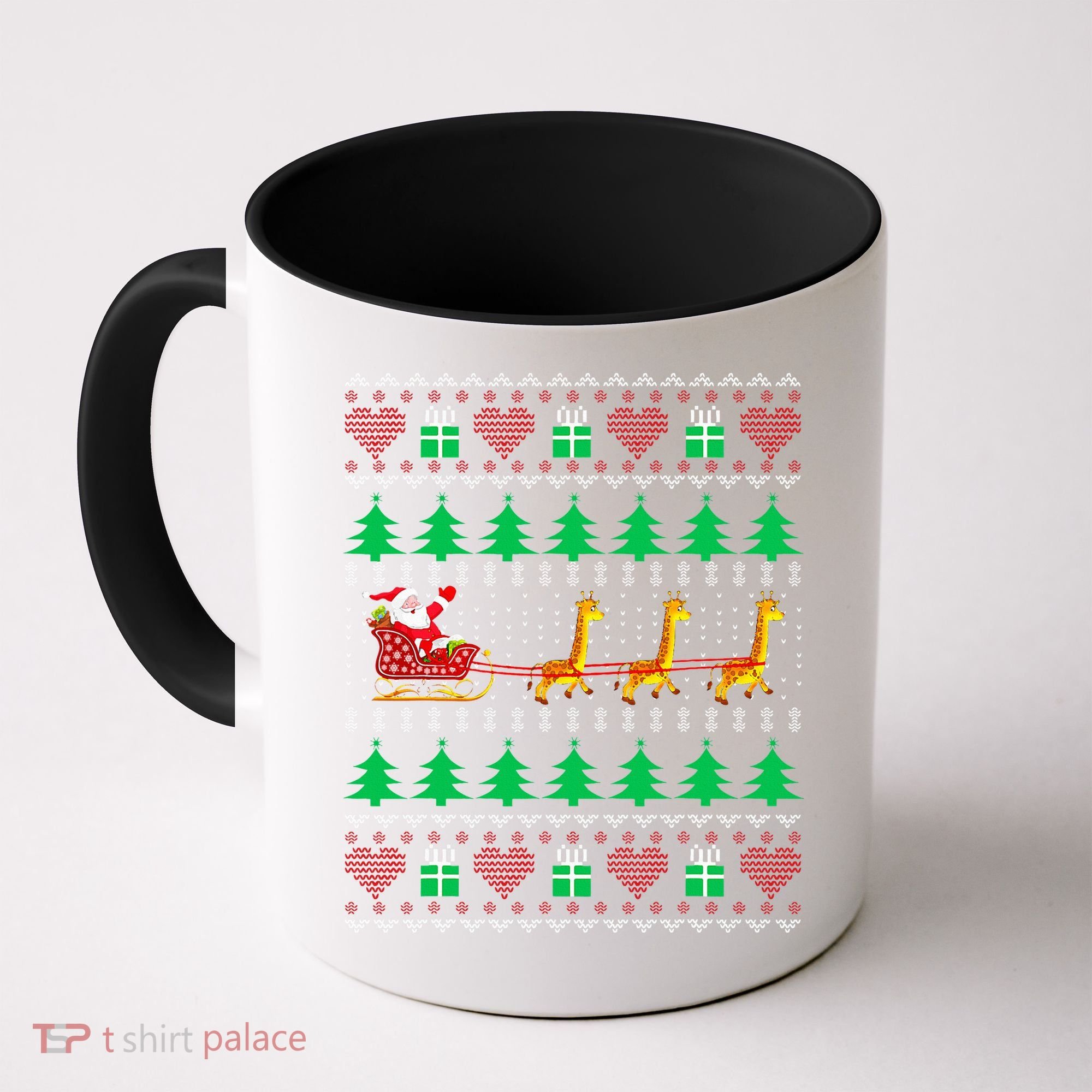 Giraffe Christmas Light Ugly Sweater Giraffe Lover Xmas Gift Coffee Mug