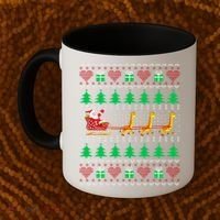 Giraffe Christmas Light Ugly Sweater Giraffe Lover Xmas Gift Coffee Mug thumb 2