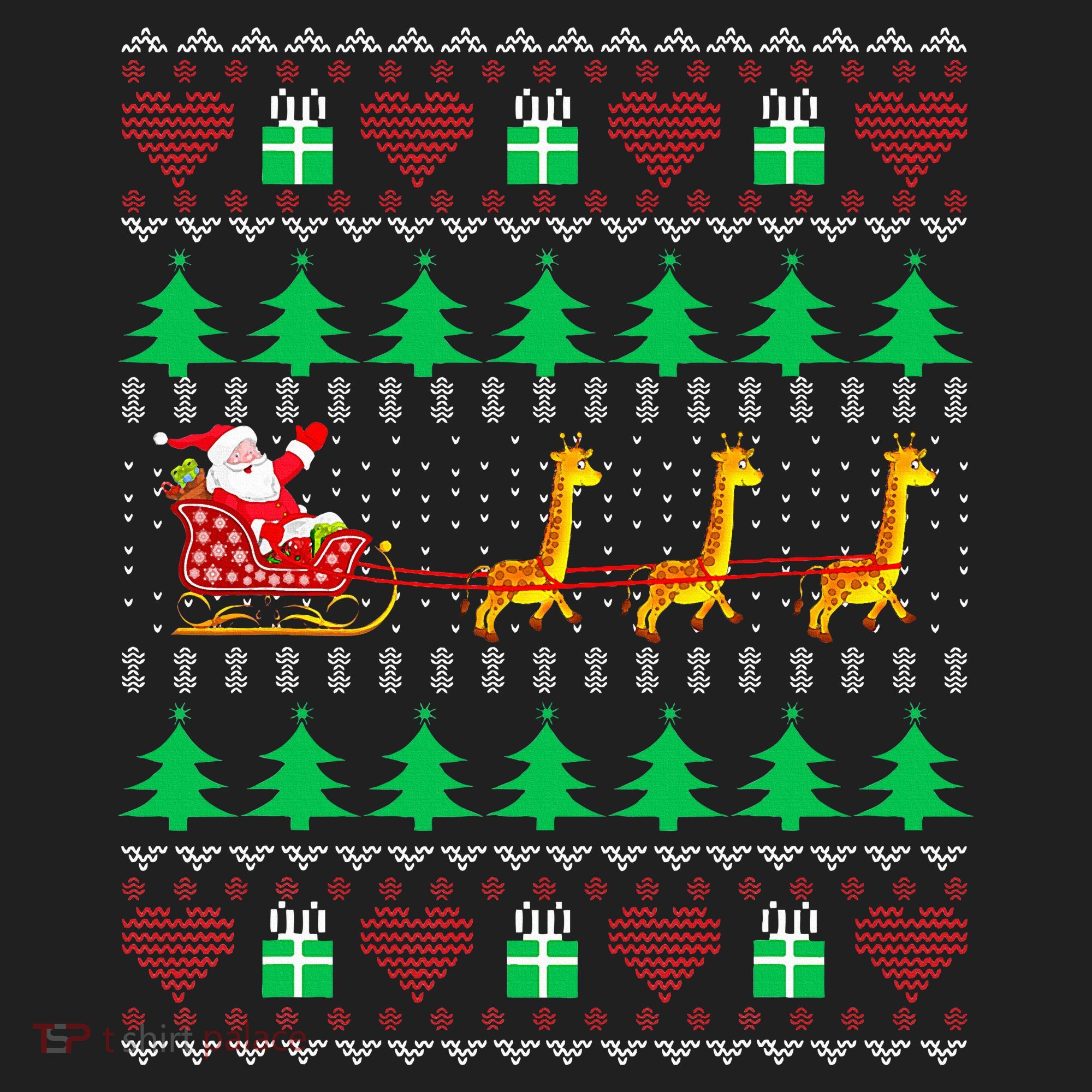 Giraffe Christmas Light Ugly Sweater Giraffe Lover Xmas Gift Beanie