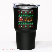 Giraffe Christmas Light Ugly Sweater Giraffe Lover Xmas Gift Tumbler thumb 0