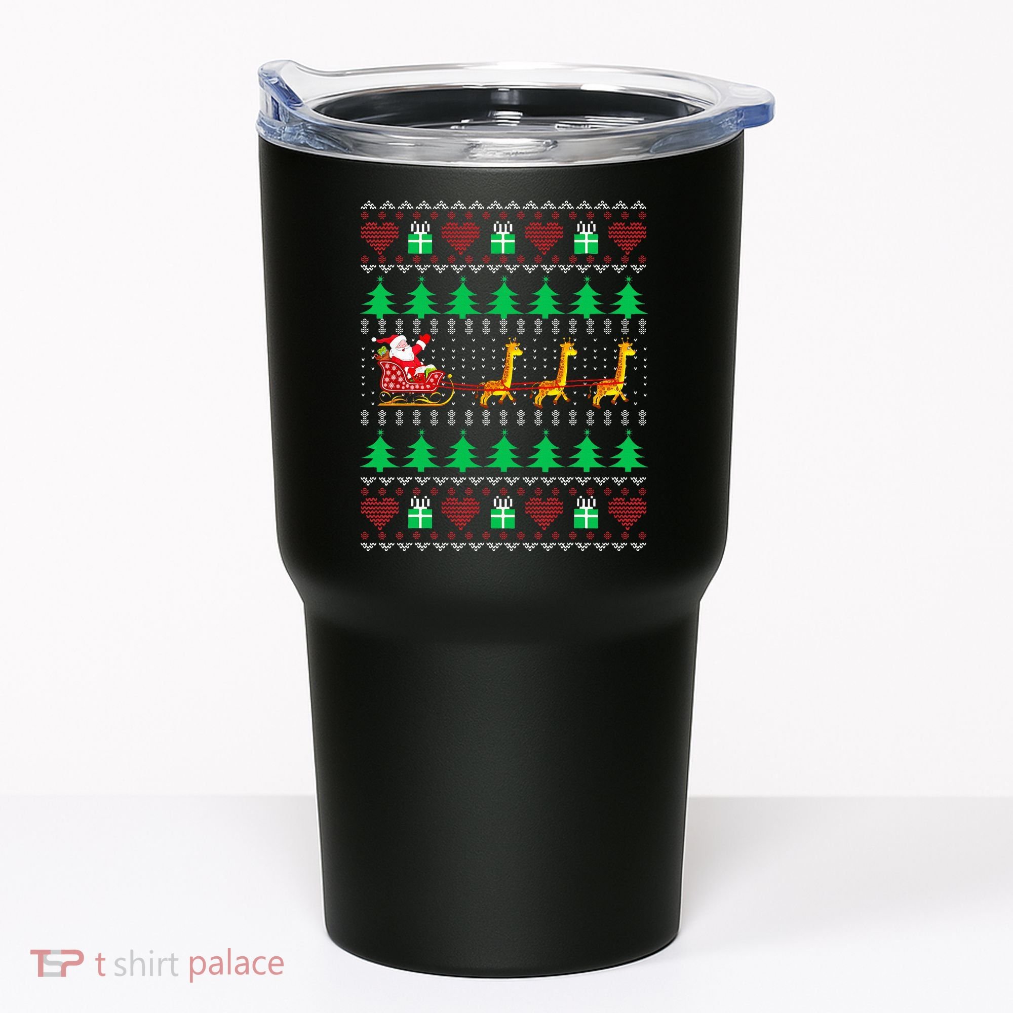 Giraffe Christmas Light Ugly Sweater Giraffe Lover Xmas Gift Tumbler
