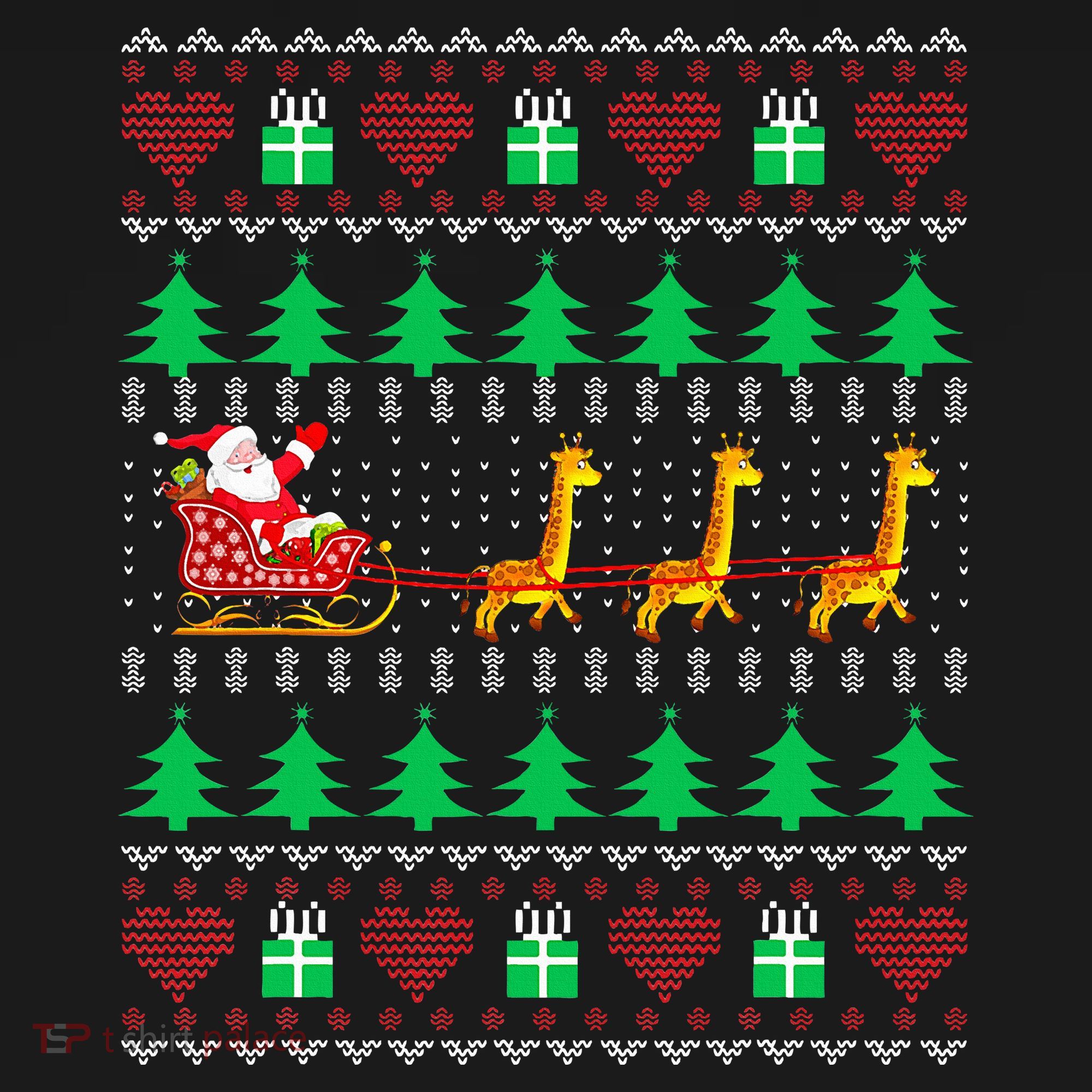 Giraffe Christmas Light Ugly Sweater Giraffe Lover Xmas Gift Mousepad