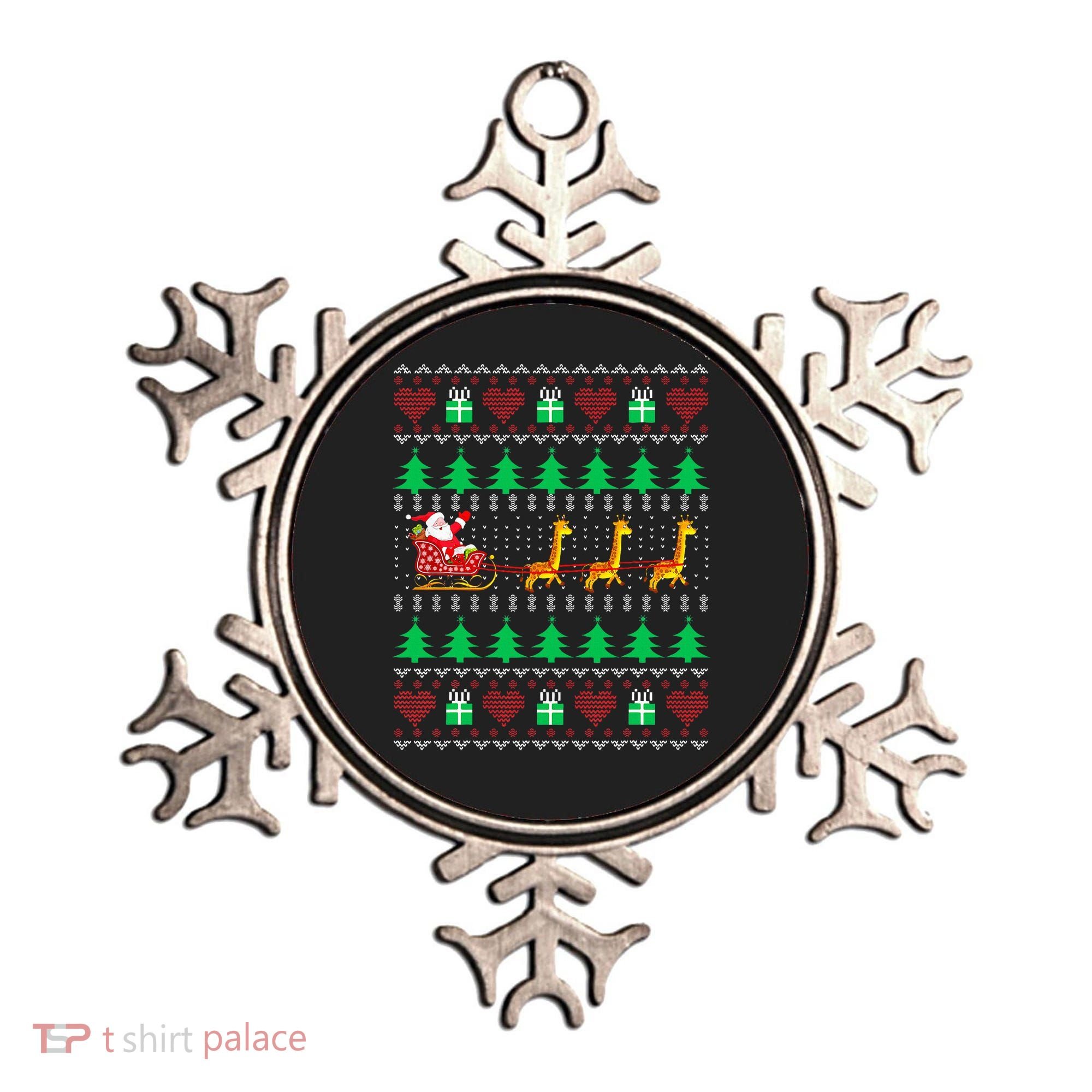 Giraffe Christmas Light Ugly Sweater Giraffe Lover Xmas Gift Ornament