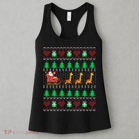 Giraffe Christmas Light Ugly Sweater Giraffe Lover Xmas Gift Women's Tank Top thumb 3