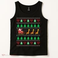 Giraffe Christmas Light Ugly Sweater Giraffe Lover Xmas Gift Tank Top thumb 2