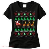 Giraffe Christmas Light Ugly Sweater Giraffe Lover Xmas Gift Women's T-Shirt thumb 0