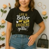 Goats Chickens Life Is Better Funny Farmer Humor Ranch Comfort Colors Boxy T-Shirt thumb 2