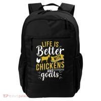 Goats Chickens Life Is Better Funny Farmer Humor Ranch Backpack thumb 0