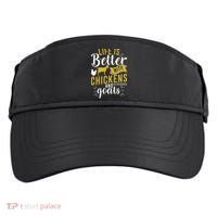Goats Chickens Life Is Better Funny Farmer Humor Ranch Adult Drive Performance Visor thumb 0