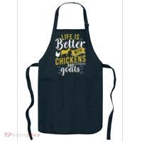 Goats Chickens Life Is Better Funny Farmer Humor Ranch Apron thumb 0