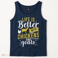 Goats Chickens Life Is Better Funny Farmer Humor Ranch Tank Top thumb 2
