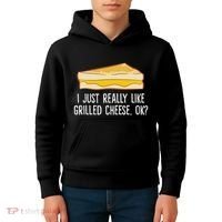 Grilled Cheese Lover I Just Really Like Grilled Cheese Kids Hoodie thumb 4