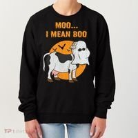 Ghost Cow Moo I Mean Boo Gift Women's Sweatshirt thumb 0