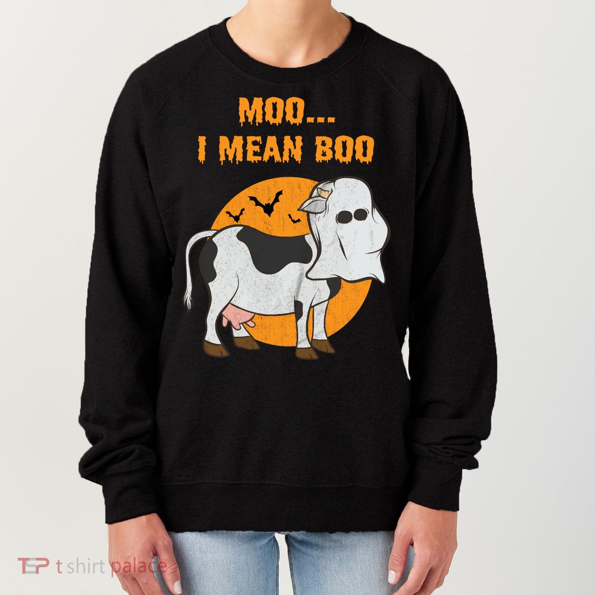 Ghost Cow Moo I Mean Boo Gift Women's Sweatshirt
