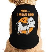Ghost Cow Moo I Mean Boo Gift Doggie Tank thumb 0