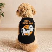 Ghost Cow Moo I Mean Boo Gift Doggie Tank thumb 2