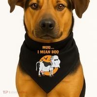 Ghost Cow Moo I Mean Boo Gift USA-Made Doggie Bandana thumb 1