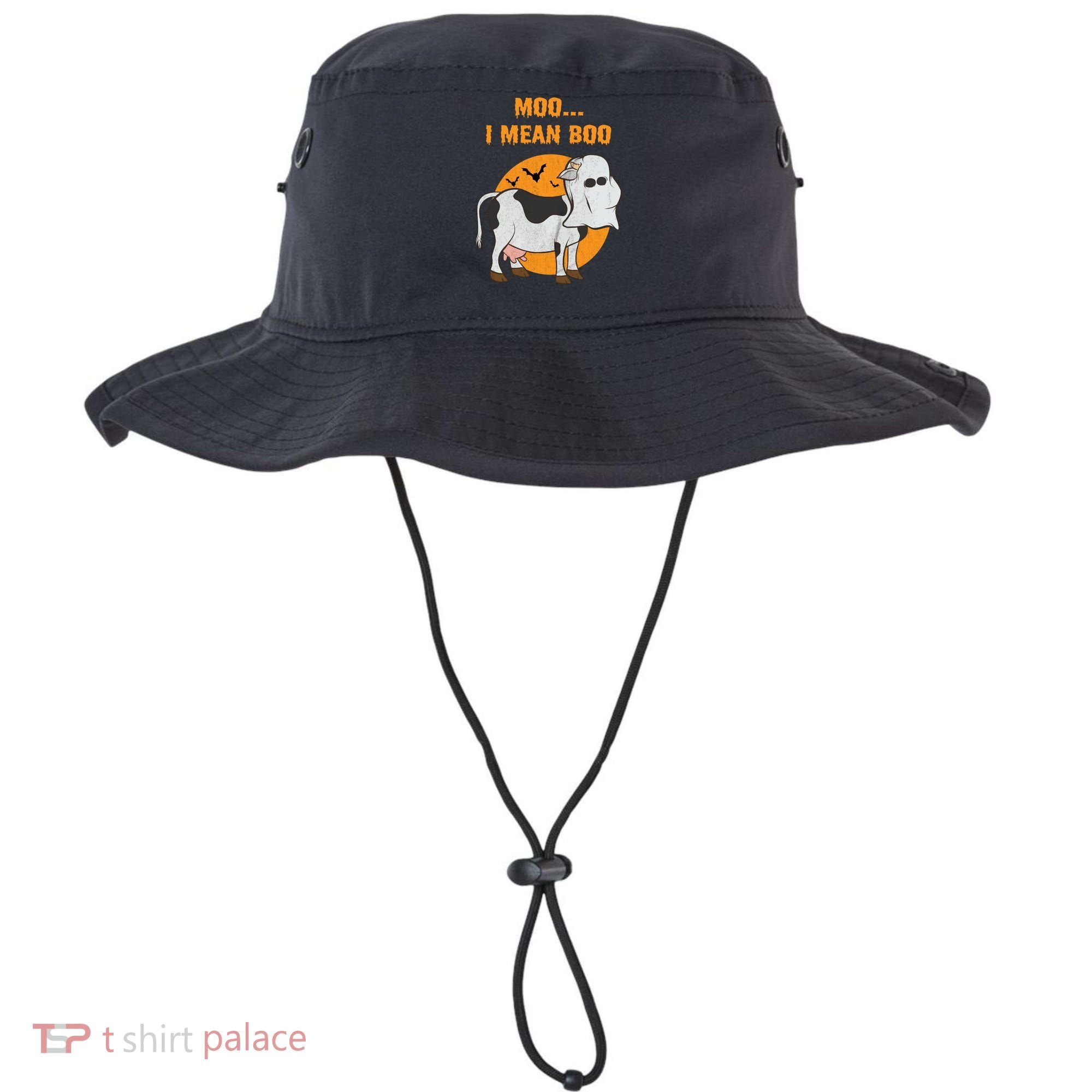 Ghost Cow Moo I Mean Boo Gift Bucket Hat