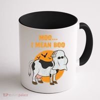 Ghost Cow Moo I Mean Boo Gift Coffee Mug thumb 1
