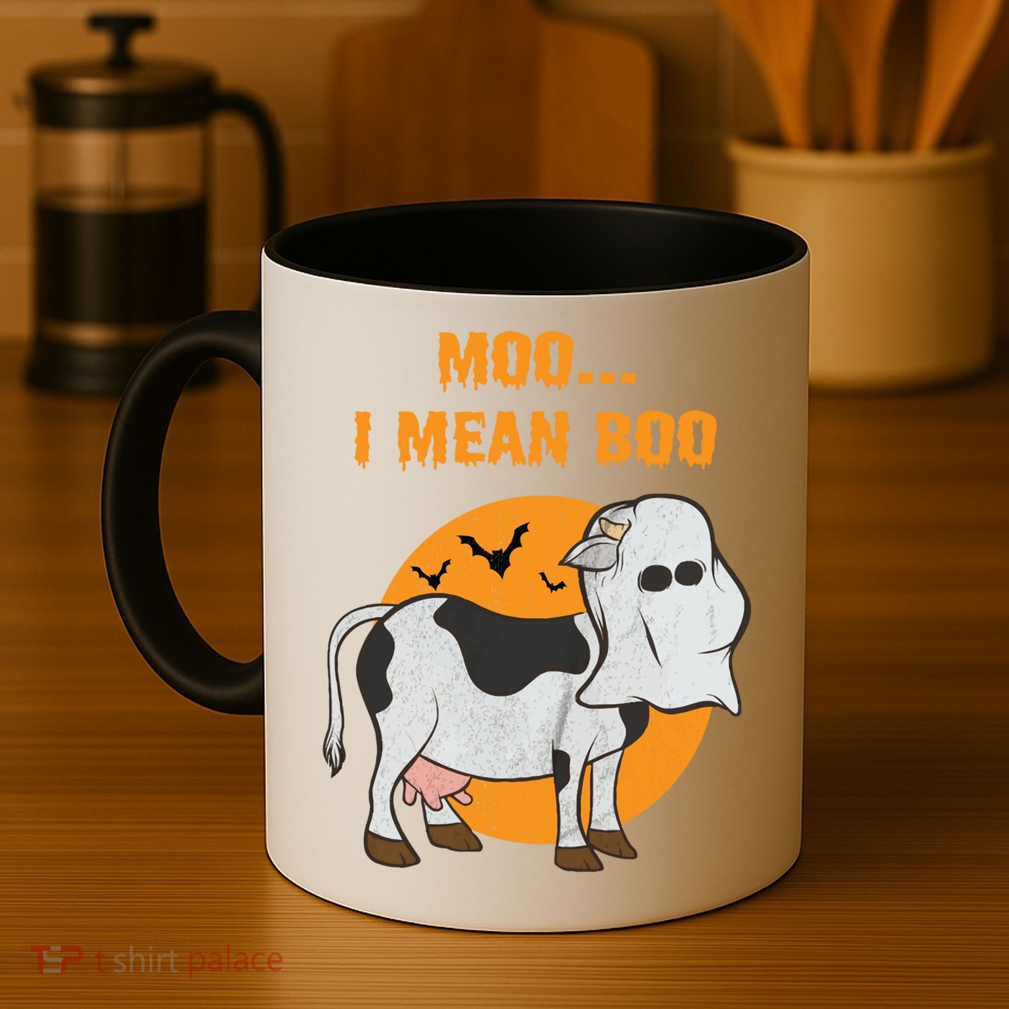 Ghost Cow Moo I Mean Boo Gift Coffee Mug