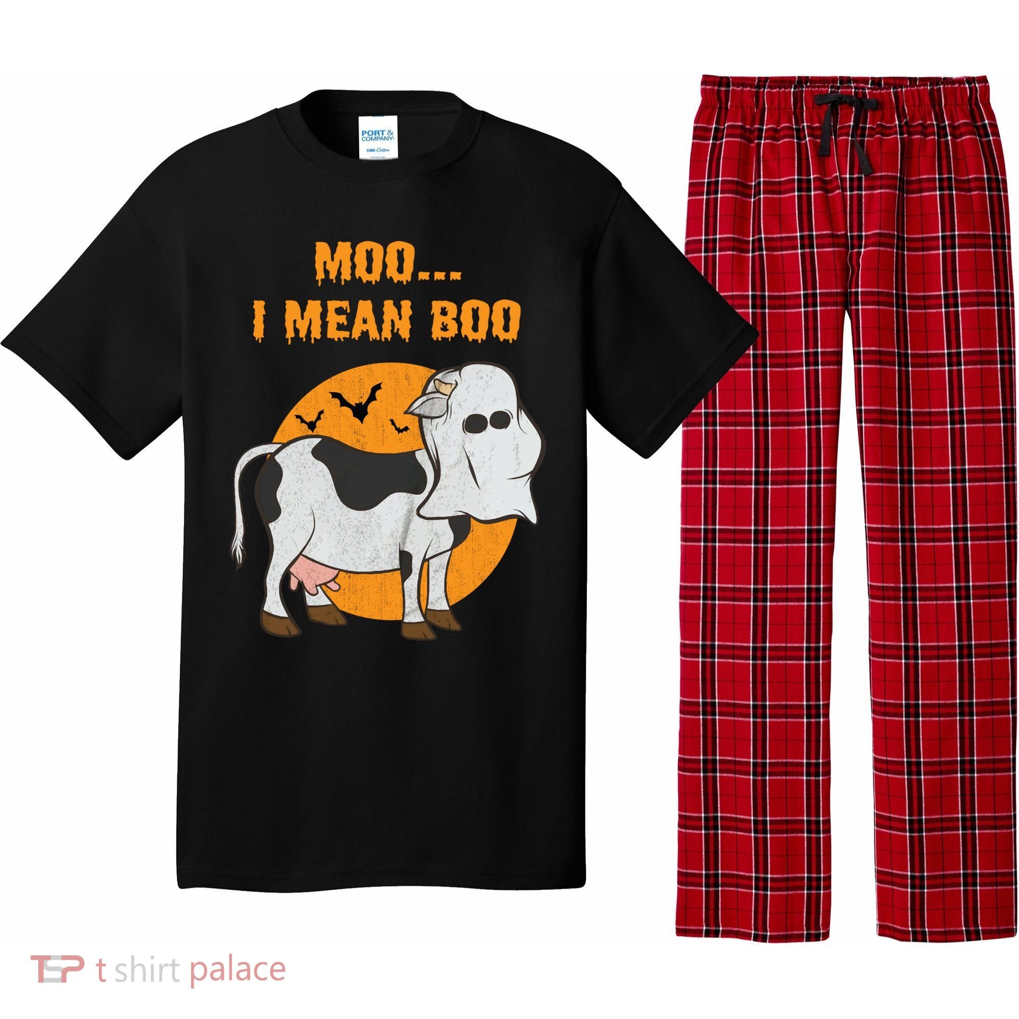 Ghost Cow Moo I Mean Boo Gift Pajama Set