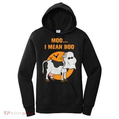 Ghost Cow Moo I Mean Boo Gift Women's Hoodie