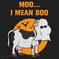 Ghost Cow Moo I Mean Boo Gift Golf Towel thumb 3
