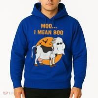 Ghost Cow Moo I Mean Boo Gift Hoodie thumb 2