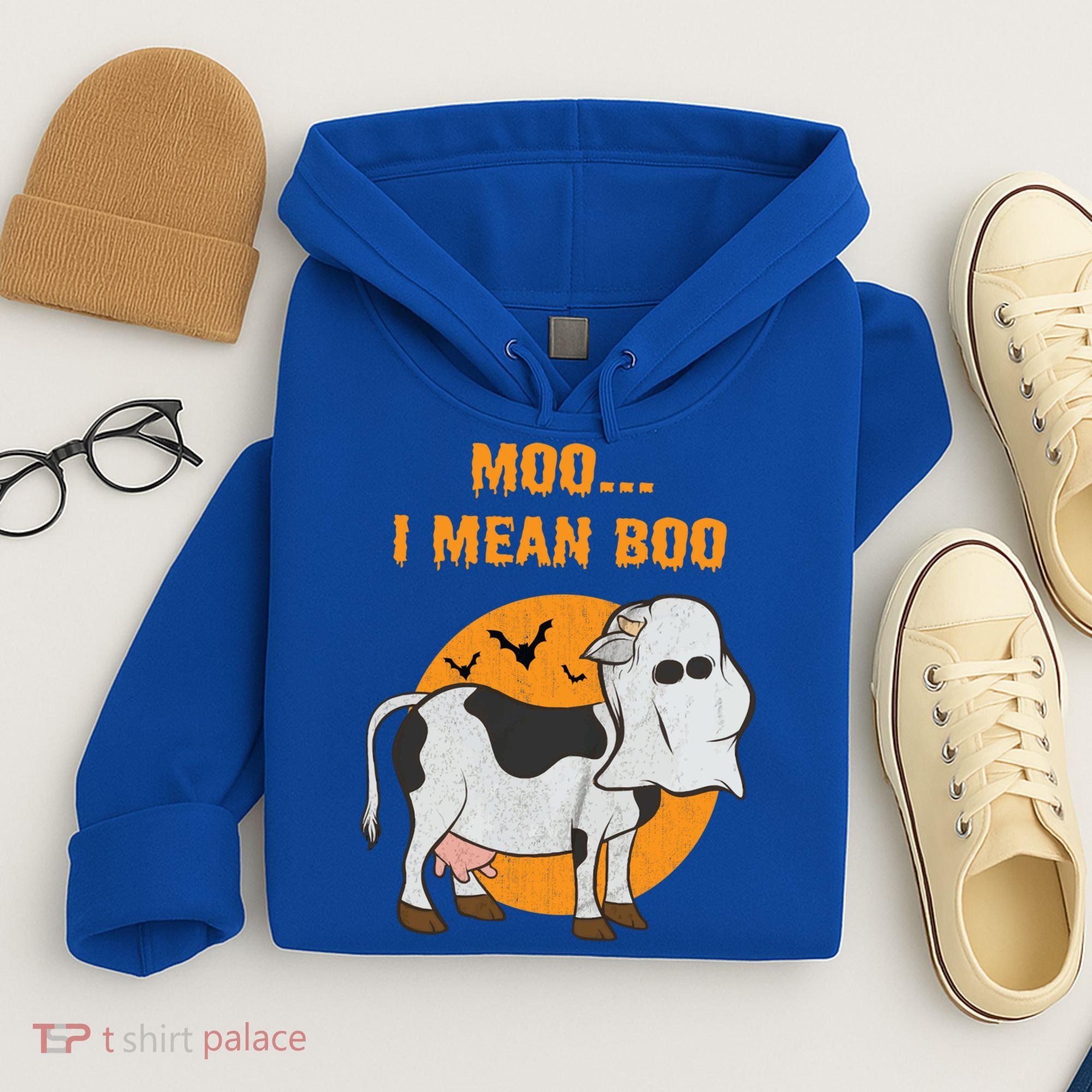 Ghost Cow Moo I Mean Boo Gift Hoodie