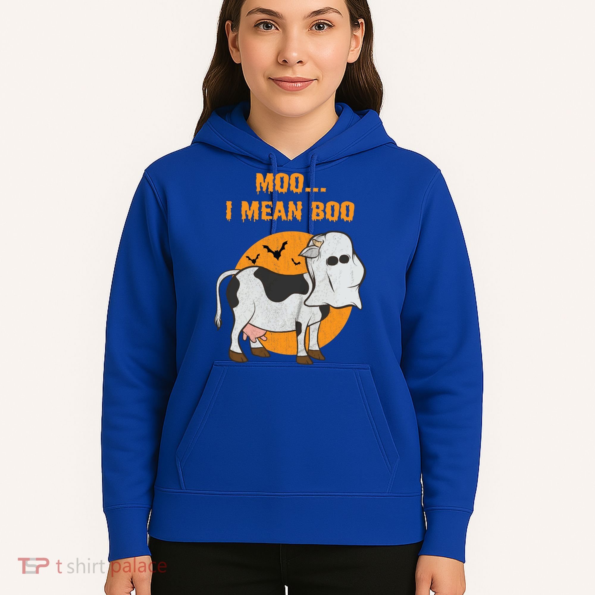 Ghost Cow Moo I Mean Boo Gift Hoodie