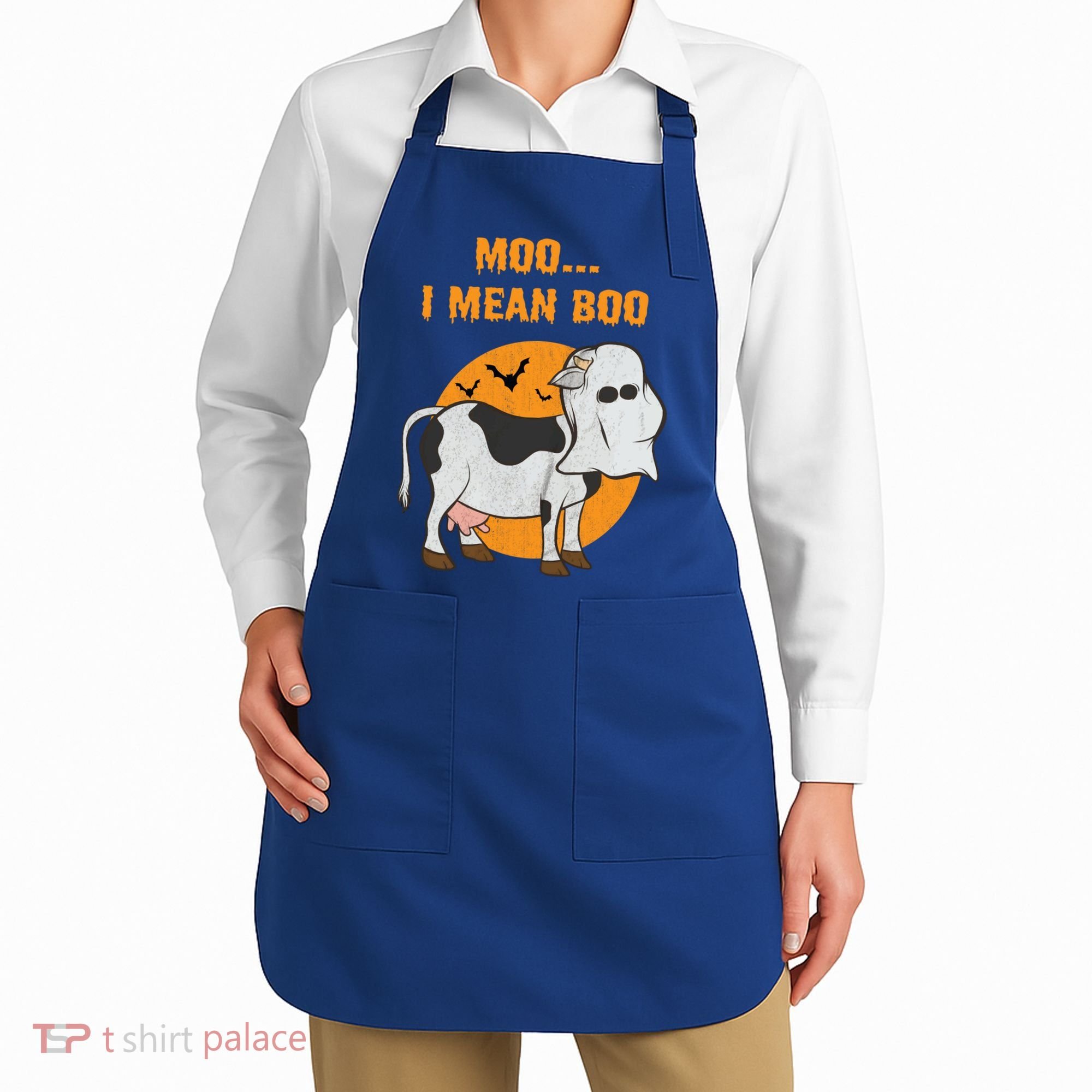 Ghost Cow Moo I Mean Boo Gift Apron