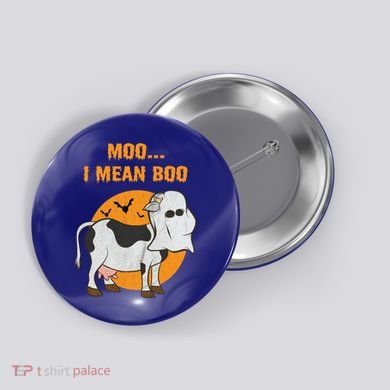 Ghost Cow Moo I Mean Boo Gift Button