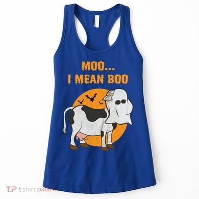 Ghost Cow Moo I Mean Boo Gift Women's Tank Top