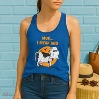 Ghost Cow Moo I Mean Boo Gift Women's Tank Top thumb 2