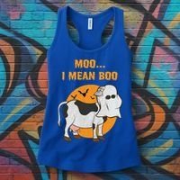 Ghost Cow Moo I Mean Boo Gift Women's Tank Top thumb 3